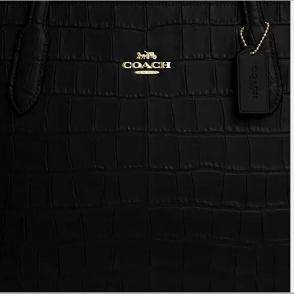 NWT Coach Nina Tote Croc Embossed Leather Black - The Perfect Style Tote - Picture 6 of 9
